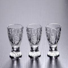 GLASSCarved One Mouthful Liquor Glass Household Small Glass Spirit Glass - Mubimart -  