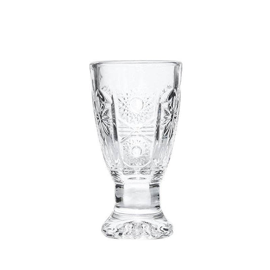 GLASSCarved One Mouthful Liquor Glass Household Small Glass Spirit Glass - Mubimart