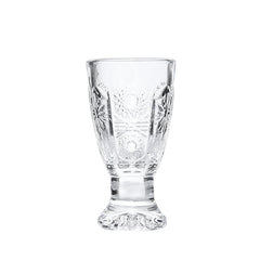 GLASSCarved One Mouthful Liquor Glass Household Small Glass Spirit Glass - Mubimart - Drink glass 