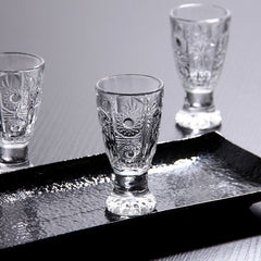 GLASSCarved One Mouthful Liquor Glass Household Small Glass Spirit Glass - Mubimart -  