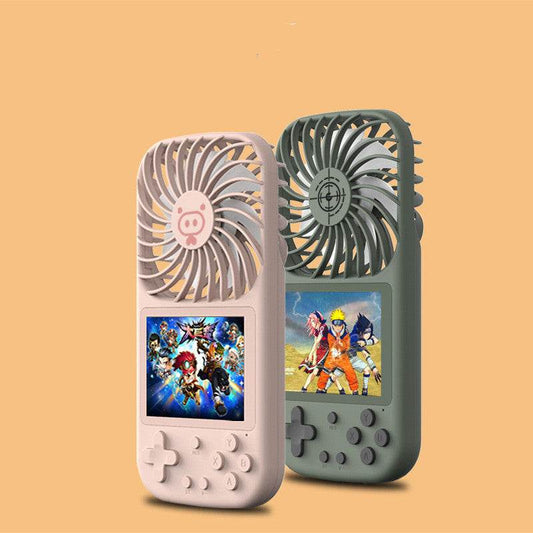 Gaming Mini Videogames Machine Player Mini Summer Handheld Fan Personal Games Console Fan for Office Outdoor Travel - Mubimart