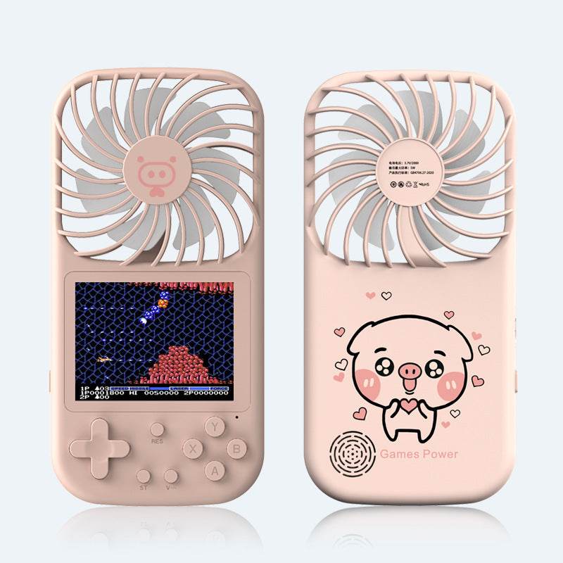 Gaming Mini Videogames Machine Player Mini Summer Handheld Fan Personal Games Console Fan for Office Outdoor Travel - Mubimart