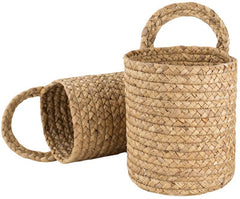 Garden Plant Basket Cattail Woven Hanging Basket - Mubimart -  