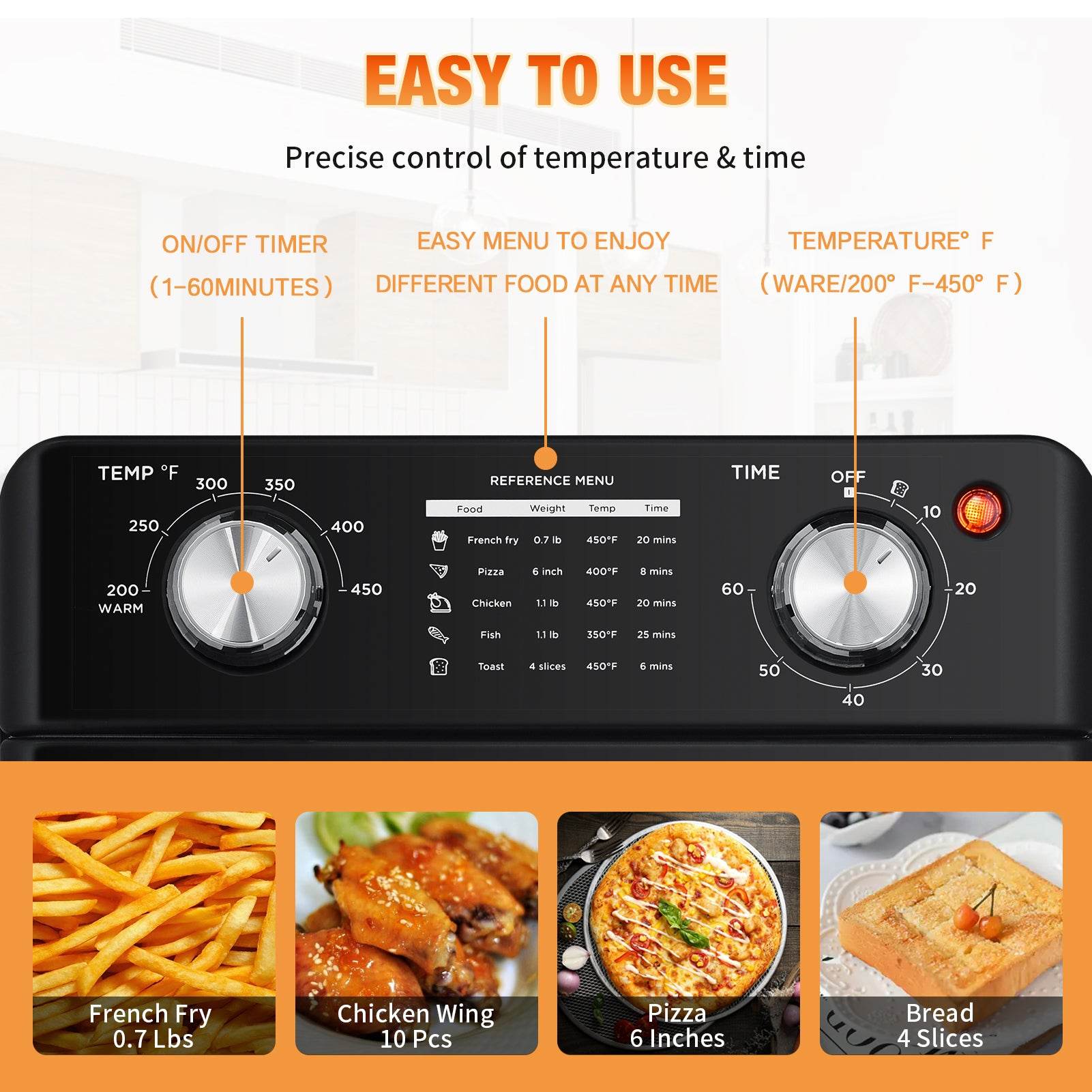 Geek Chef Air Fryer 10QT, Countertop Toaster Oven, 4 Slice Toaster Air Fryer Oven Warm, Broil, Toast, Bake, Air Fry, Oil-Free, Black Stainless Steel, Perfect For Countertop, Ban On Amazon - Mubimart