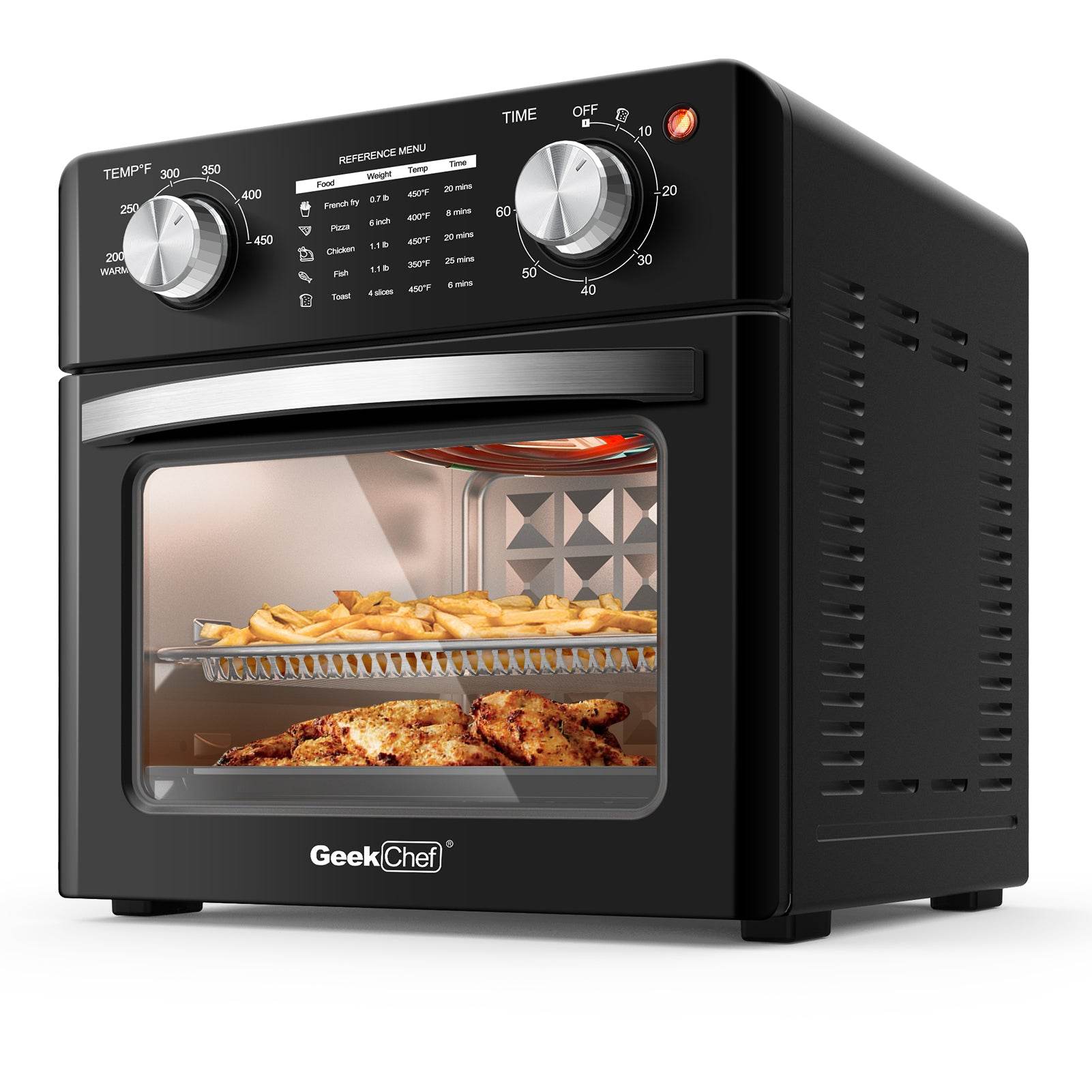 Geek Chef Air Fryer 10QT, Countertop Toaster Oven, 4 Slice Toaster Air Fryer Oven Warm, Broil, Toast, Bake, Air Fry, Oil-Free, Black Stainless Steel, Perfect For Countertop, Ban On Amazon - Mubimart