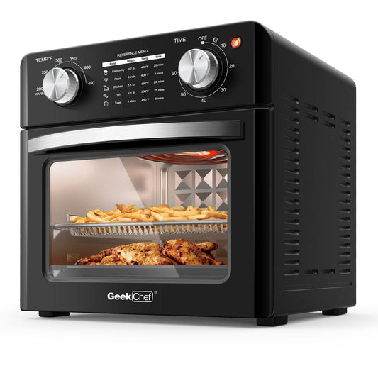 Geek Chef Air Fryer 10QT, Countertop Toaster Oven, 4 Slice Toaster Air Fryer Oven Warm, Broil, Toast, Bake, Air Fry, Oil-Free, Black Stainless Steel, Perfect For Countertop, Ban On Amazon - Mubimart