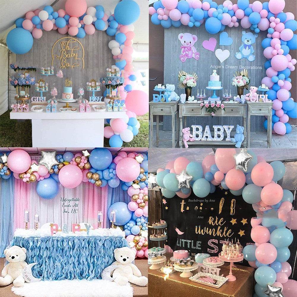 Gender Secret Boy Girl Balloon Arch Bridge Set Balloon Chain Blue Birthday Party Decorations - Mubimart
