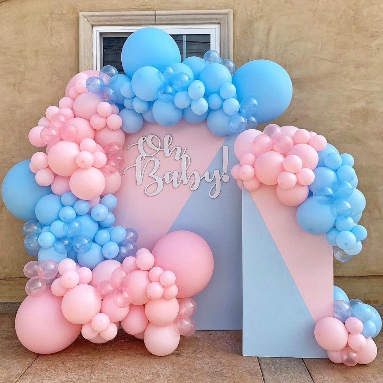 Gender Secret Boy Girl Balloon Arch Bridge Set Balloon Chain Blue Birthday Party Decorations - Mubimart - Gender Reveal Party 