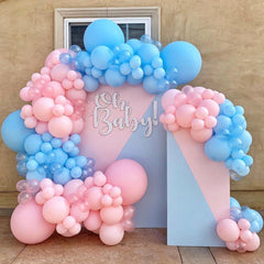 Gender Secret Boy Girl Balloon Arch Bridge Set Balloon Chain Blue Birthday Party Decorations - Mubimart - Gender Reveal Party 