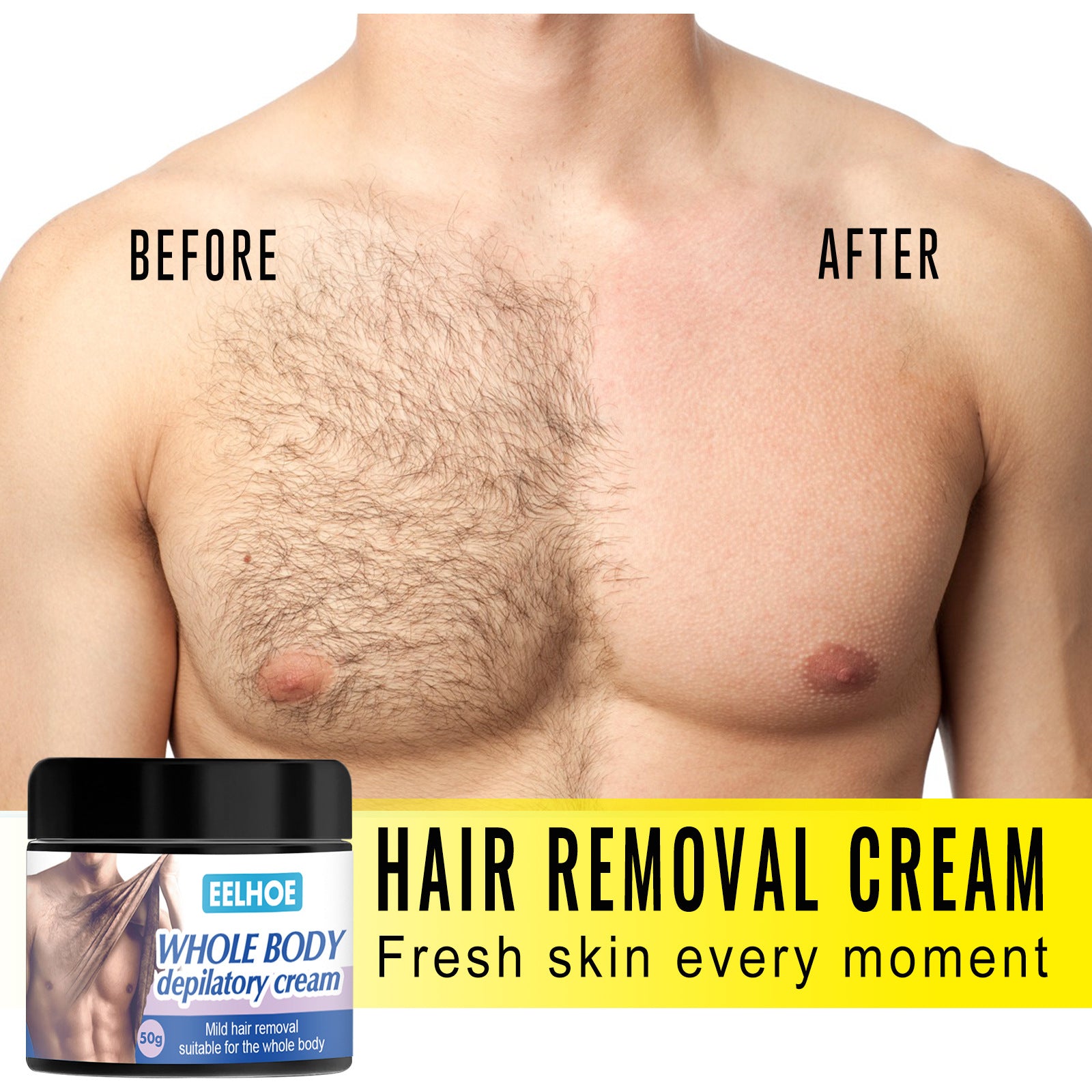 Gentle And Non-irritating Body Hair Removal Cream - Mubimart - Hair removal cream 