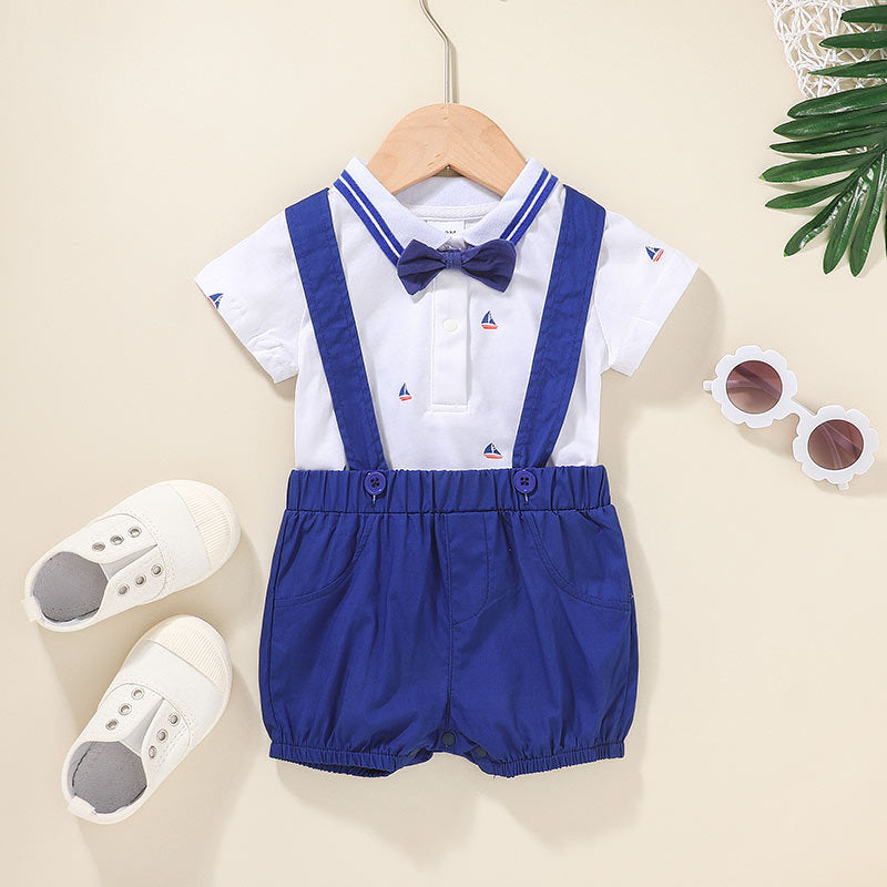 Gentleman'S Baby Short-Sleeved One-Piece Two-Piece Suit - Mubimart -  