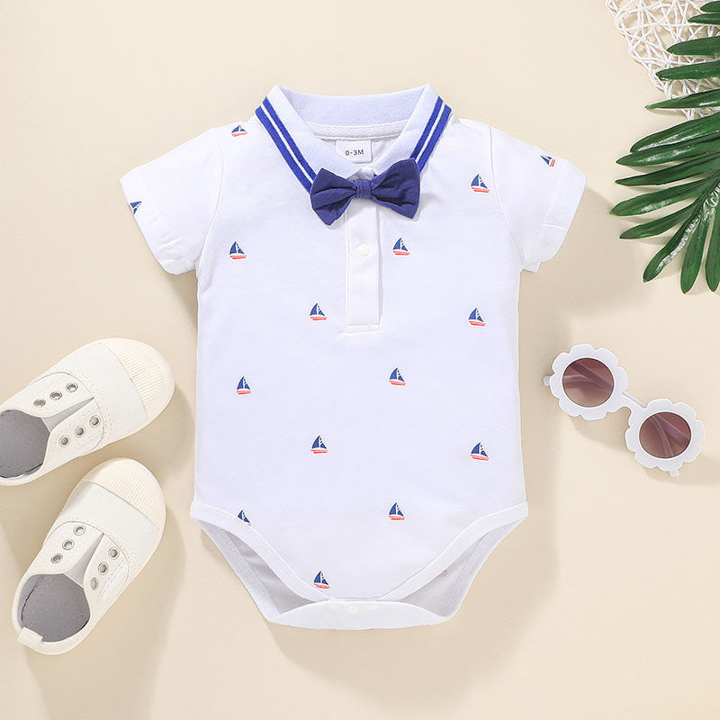 Gentleman'S Baby Short-Sleeved One-Piece Two-Piece Suit - Mubimart -  