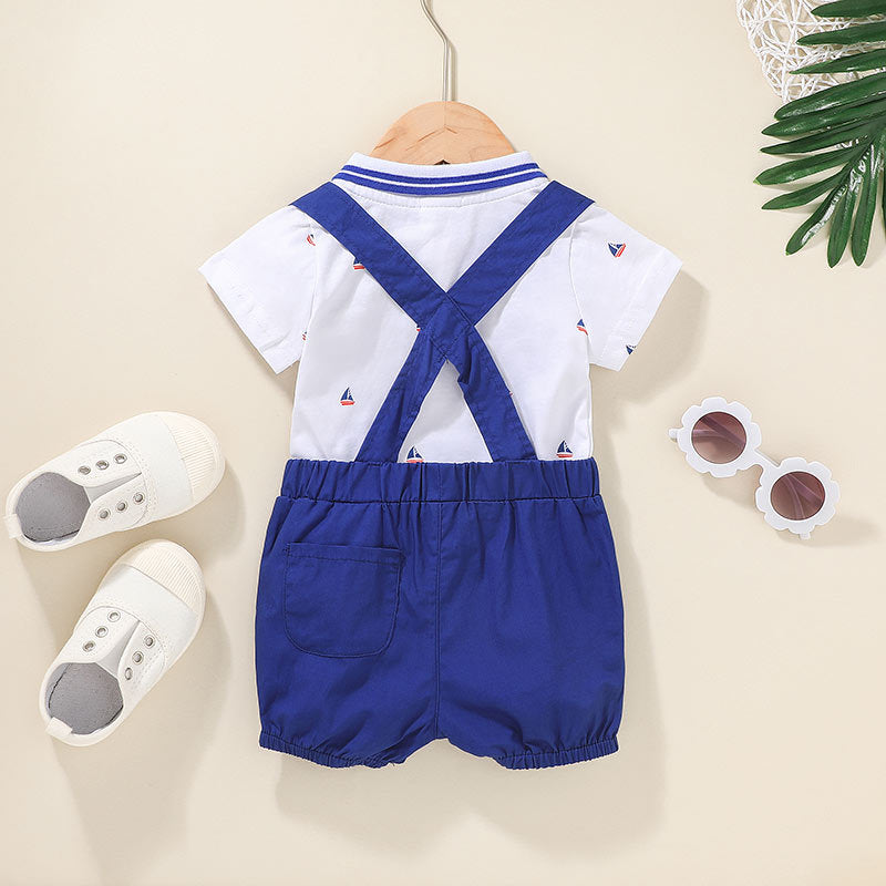 Gentleman'S Baby Short-Sleeved One-Piece Two-Piece Suit - Mubimart -  