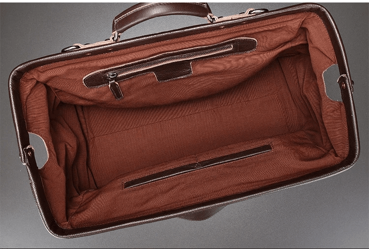 Genuine Leather Business Luggage And Travel Bag - Mubimart