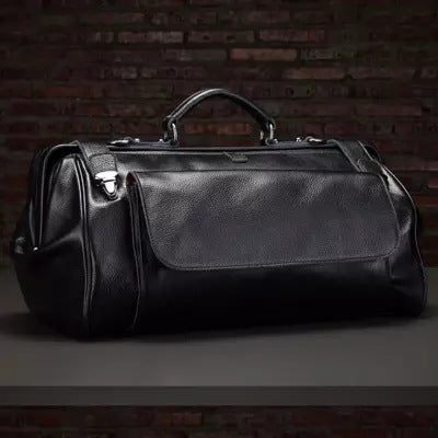 Genuine Leather Business Luggage And Travel Bag - Mubimart -  