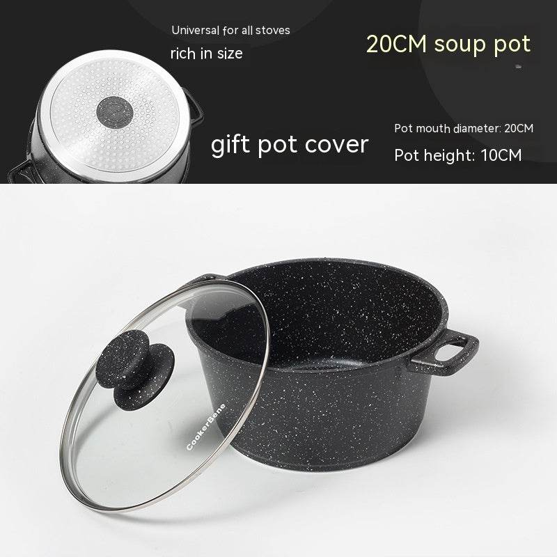 German Medical Stone Soup Pot Binaural Non-stick Pan - Mubimart