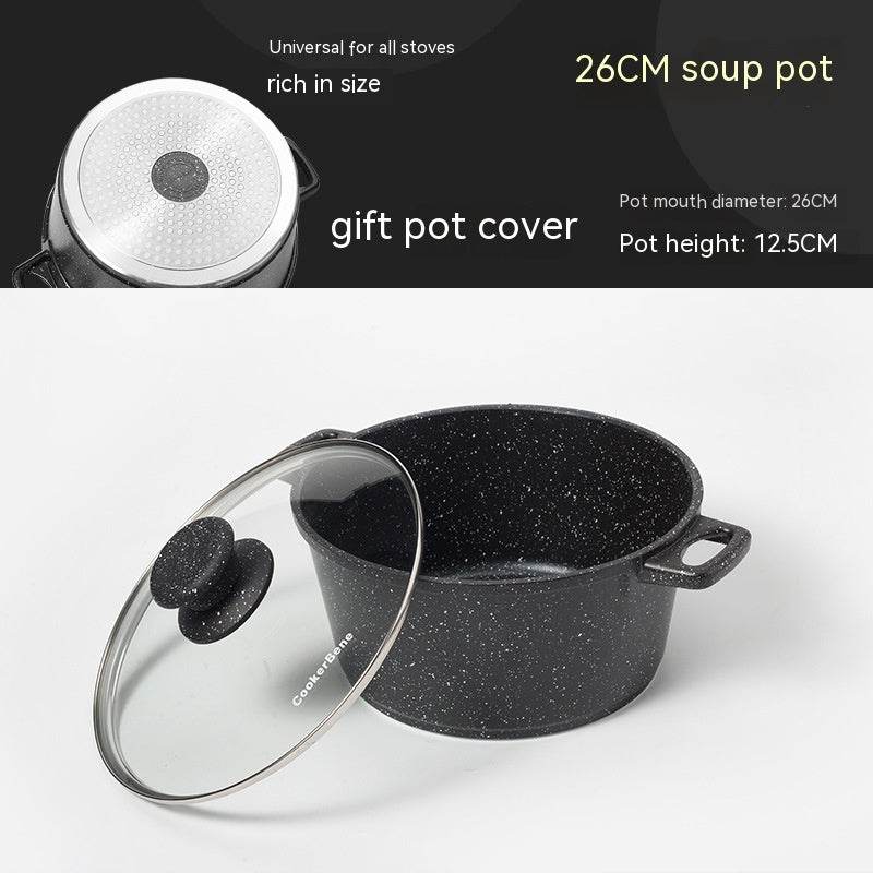 German Medical Stone Soup Pot Binaural Non-stick Pan - Mubimart
