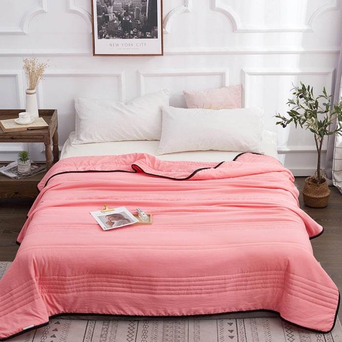 Gift Summer Cool Quilt Summer Washed Cotton Thin Quilt Machine Washable Air Conditioner Quilt - Mubimart