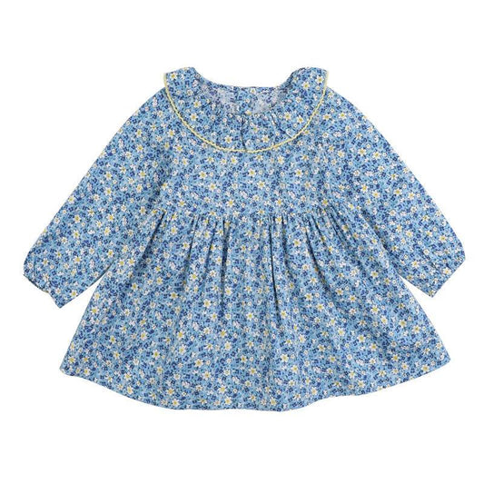 Girl Child Western Style Floral Princess Dress - Mubimart