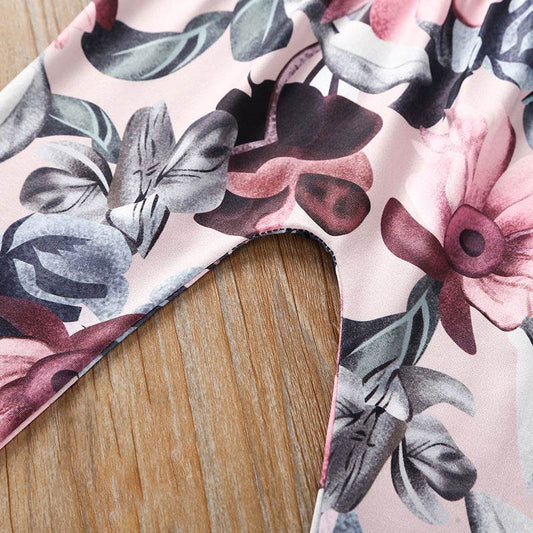 Girl printed long sleeve two-piece set - Mubimart