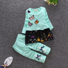 Girl's Leisure 2-piece Set With Bow Pattern Printing - Mubimart -  