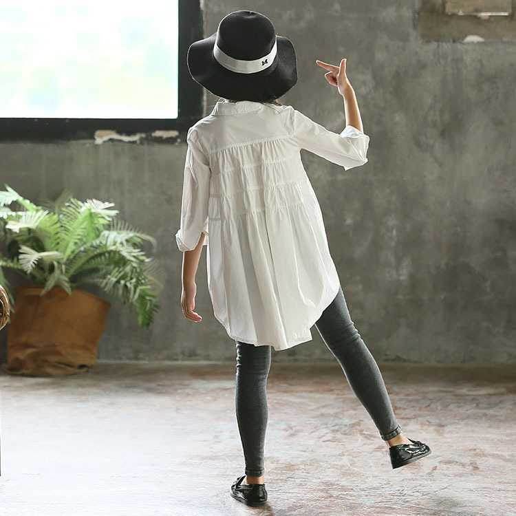 Girls' Big Kids Loose Fashionable Tops Korean Style Shirts Big Kids' Swallowtails - Mubimart