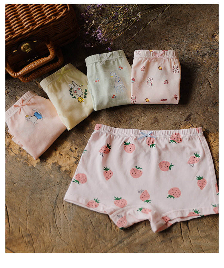 Girls' Cartoon Cotton Boxer Briefs Children's Baby Panties Shorts - Mubimart -  