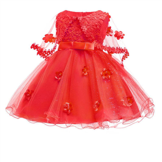 Girls Elegant Wedding Princess Dress Kids Party Formal Dress - Mubimart