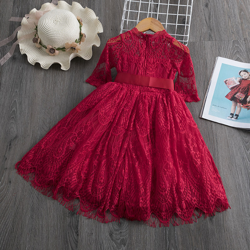 Girls Lace Dress Spring And Autumn - Mubimart -  