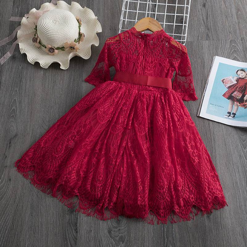 Girls Lace Dress Spring And Autumn - Mubimart