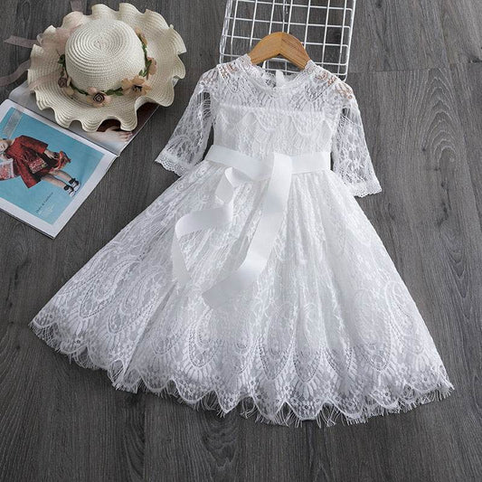 Girls Lace Dress Spring And Autumn - Mubimart