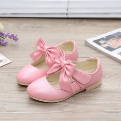 Girls Shoes White Leather Shoes Bowknot Girls Children Princess Shoes - Mubimart -  