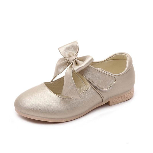 Girls Shoes White Leather Shoes Bowknot Girls Children Princess Shoes - Mubimart