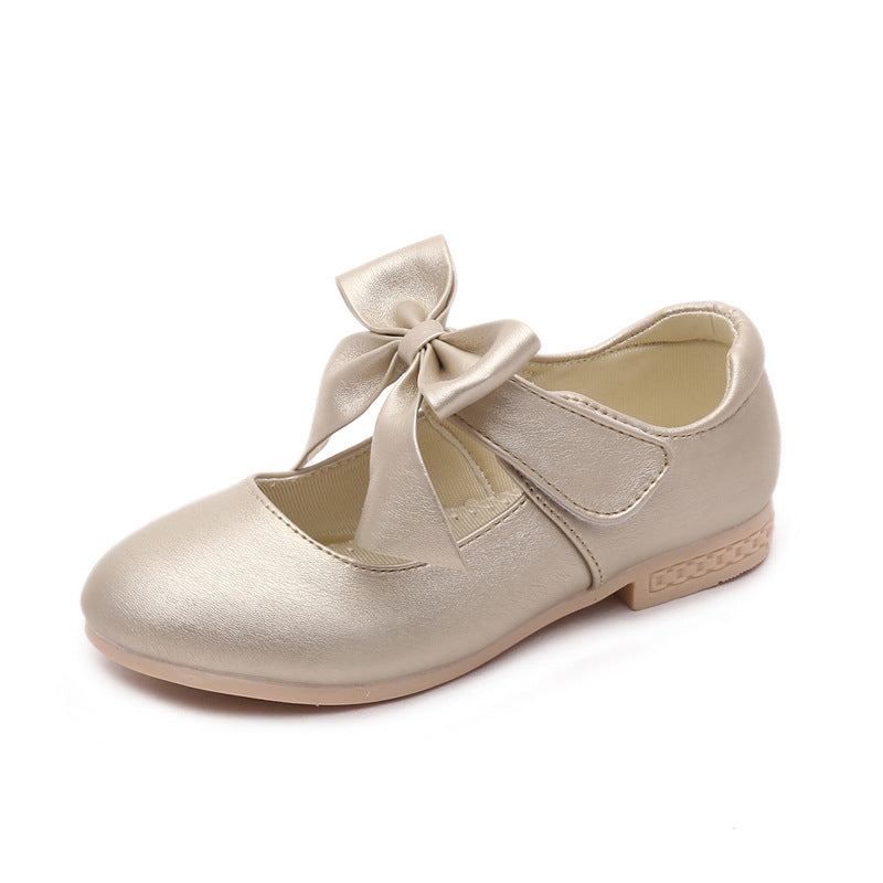 Girls Shoes White Leather Shoes Bowknot Girls Children Princess Shoes - Mubimart -  