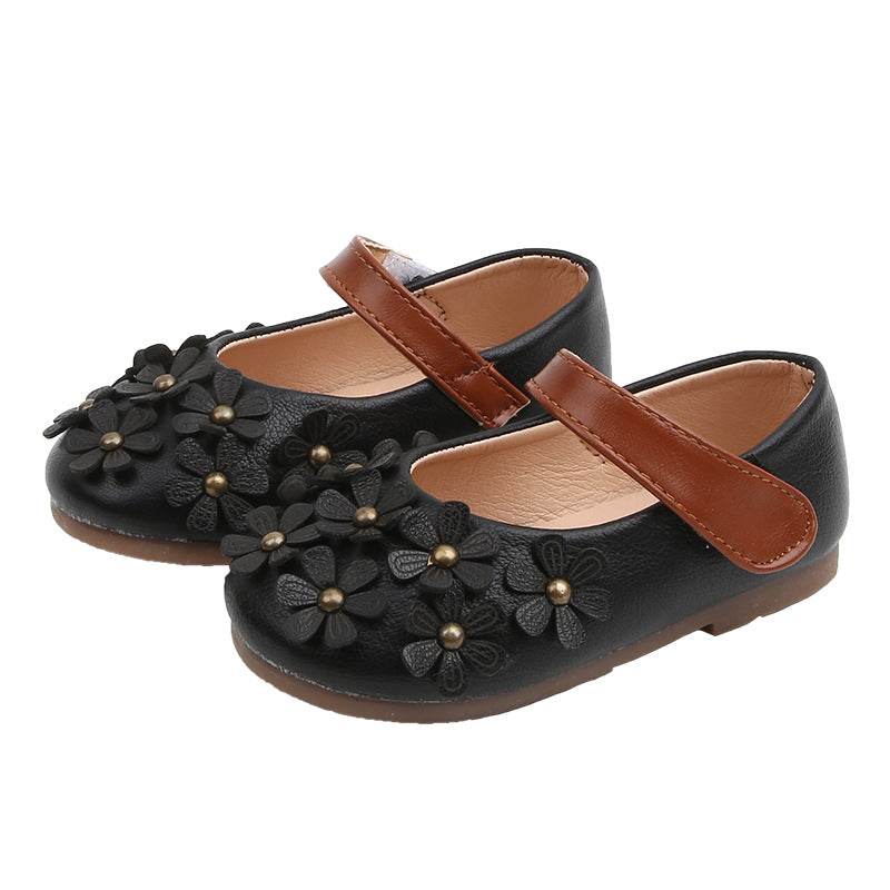 Girls' Small Leather Shoes, Female Babies, Flower Single Shoes, Soft Soles, Little Girls - Mubimart