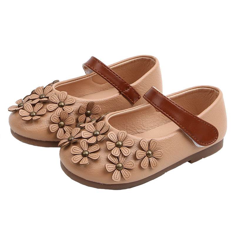 Girls' Small Leather Shoes, Female Babies, Flower Single Shoes, Soft Soles, Little Girls - Mubimart