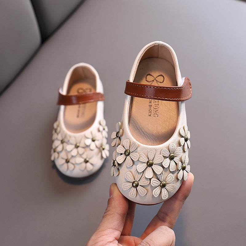 Girls' Small Leather Shoes, Female Babies, Flower Single Shoes, Soft Soles, Little Girls - Mubimart