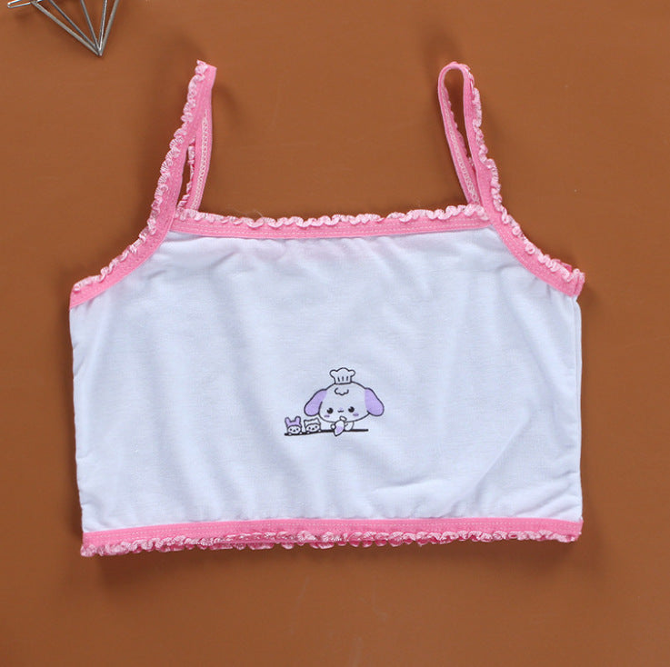 Girls Sports Casual Cotton Camisole Bra - Mubimart - Underware 