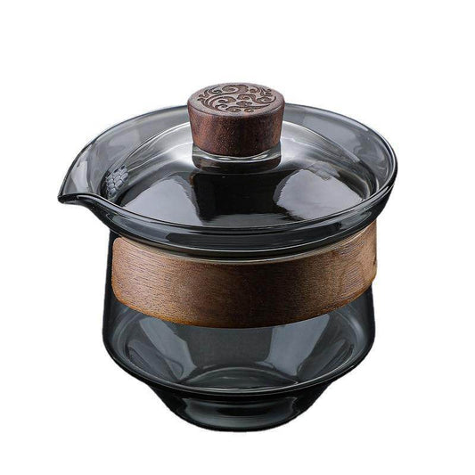 Glass Lid Bowl Non-scald Cover Bowl New Japanese Cover Bowl New Tea Set - Mubimart