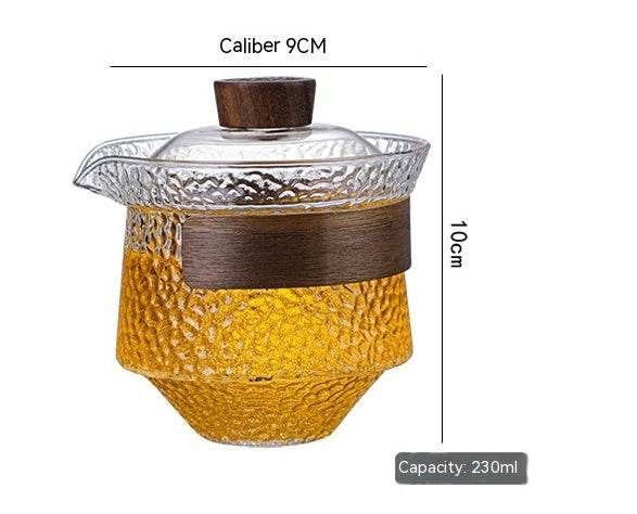 Glass Lid Bowl Non-scald Cover Bowl New Japanese Cover Bowl New Tea Set - Mubimart