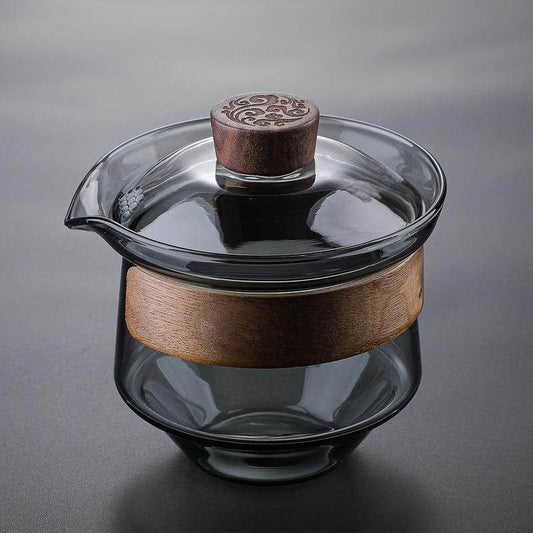 Glass Lid Bowl Non-scald Cover Bowl New Japanese Cover Bowl New Tea Set - Mubimart