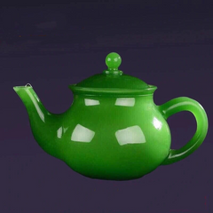 Glass Lidded Bowl Wholesale Glass Bowl Health Jade Bowl Tea Cup Jasper Green Teapot - Mubimart -  