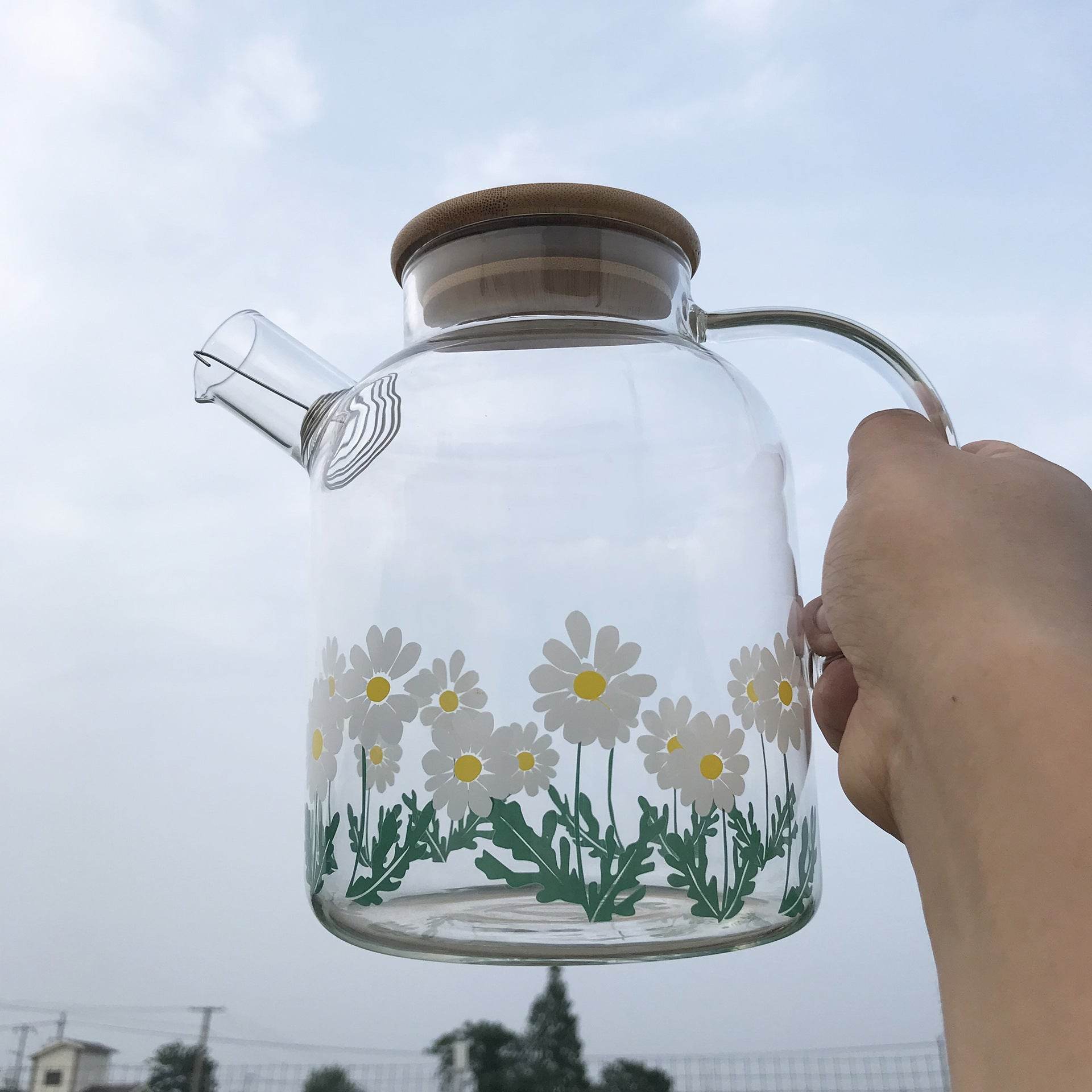Glass Little Printed Glass Jug Set Summer Cold Water Bottle - Mubimart