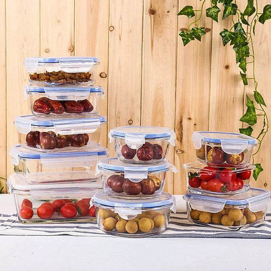 Glass Lunch Box Microwave Lunch Box Separation Type - Mubimart