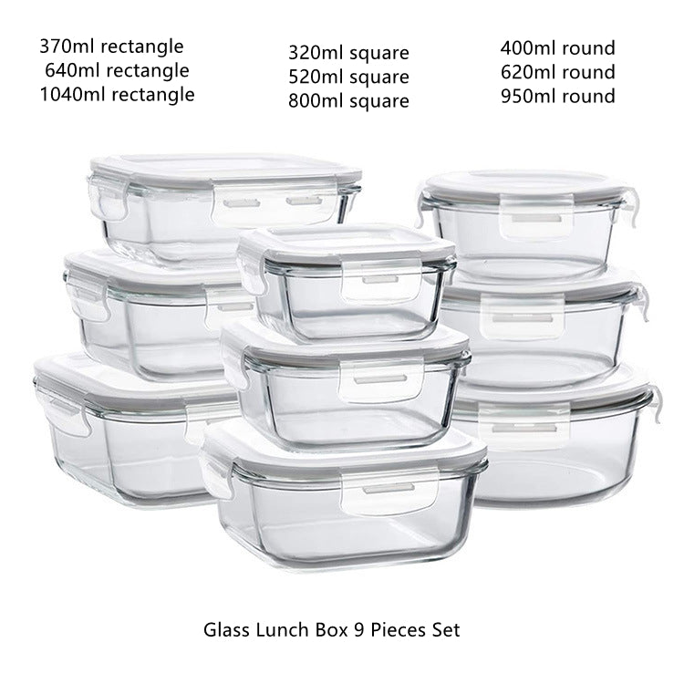 Glass Lunch Box Microwave Lunch Box Separation Type - Mubimart -  