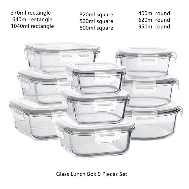 Glass Lunch Box Microwave Lunch Box Separation Type - Mubimart