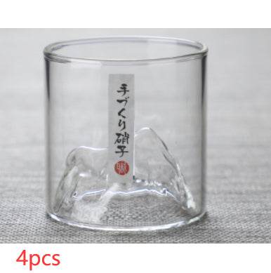 Glass Mountain View Household Water Cup - Mubimart