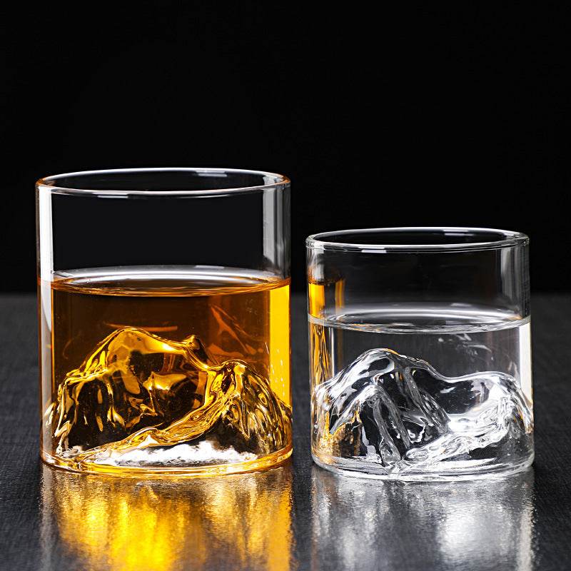 Glass Mountain View Household Water Cup - Mubimart
