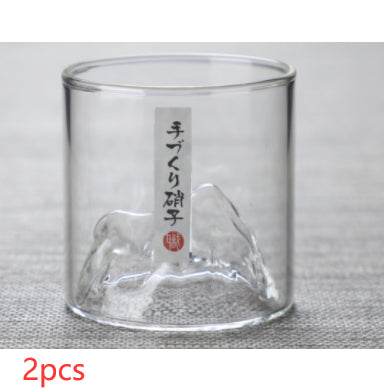 Glass Mountain View Household Water Cup - Mubimart