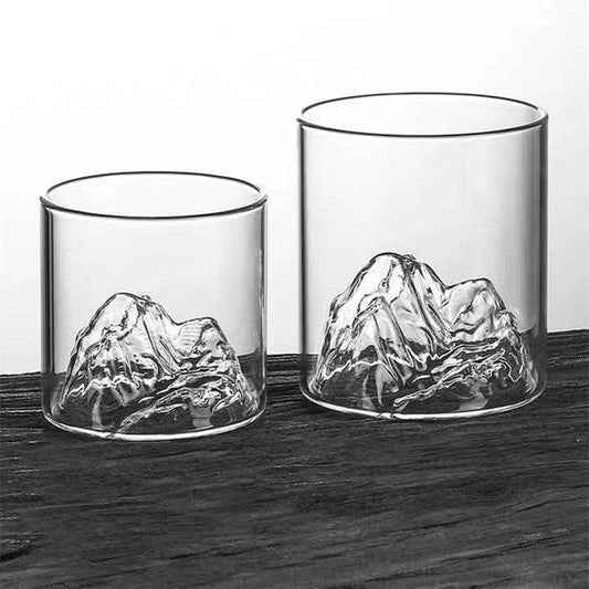 Glass Mountain View Household Water Cup - Mubimart